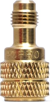 HCPRO R410A Straight Adapter | 1/4" SAE Male 5/16" 1/2"-20 UNF Female | HVAC Refrigerant Coupler Fitting | Mini Split AC Charging Tool | Air Conditioner Service Connector