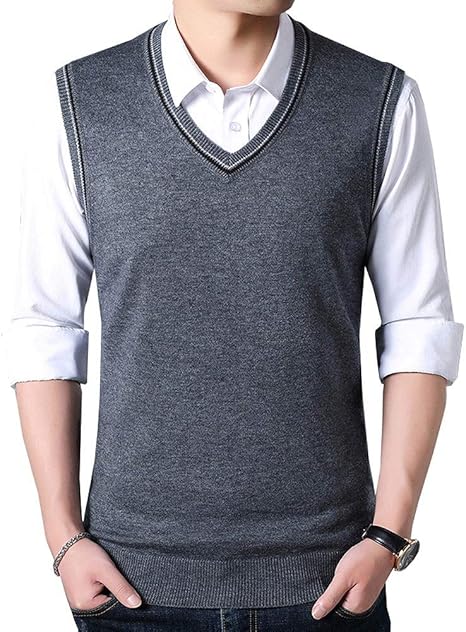 Amazon Sweet Bell ニットベスト メンズ ベスト ニット ジレ カジュアル ビジネス スクール Vネック 丸首 U1d236 p75c ベスト 通販