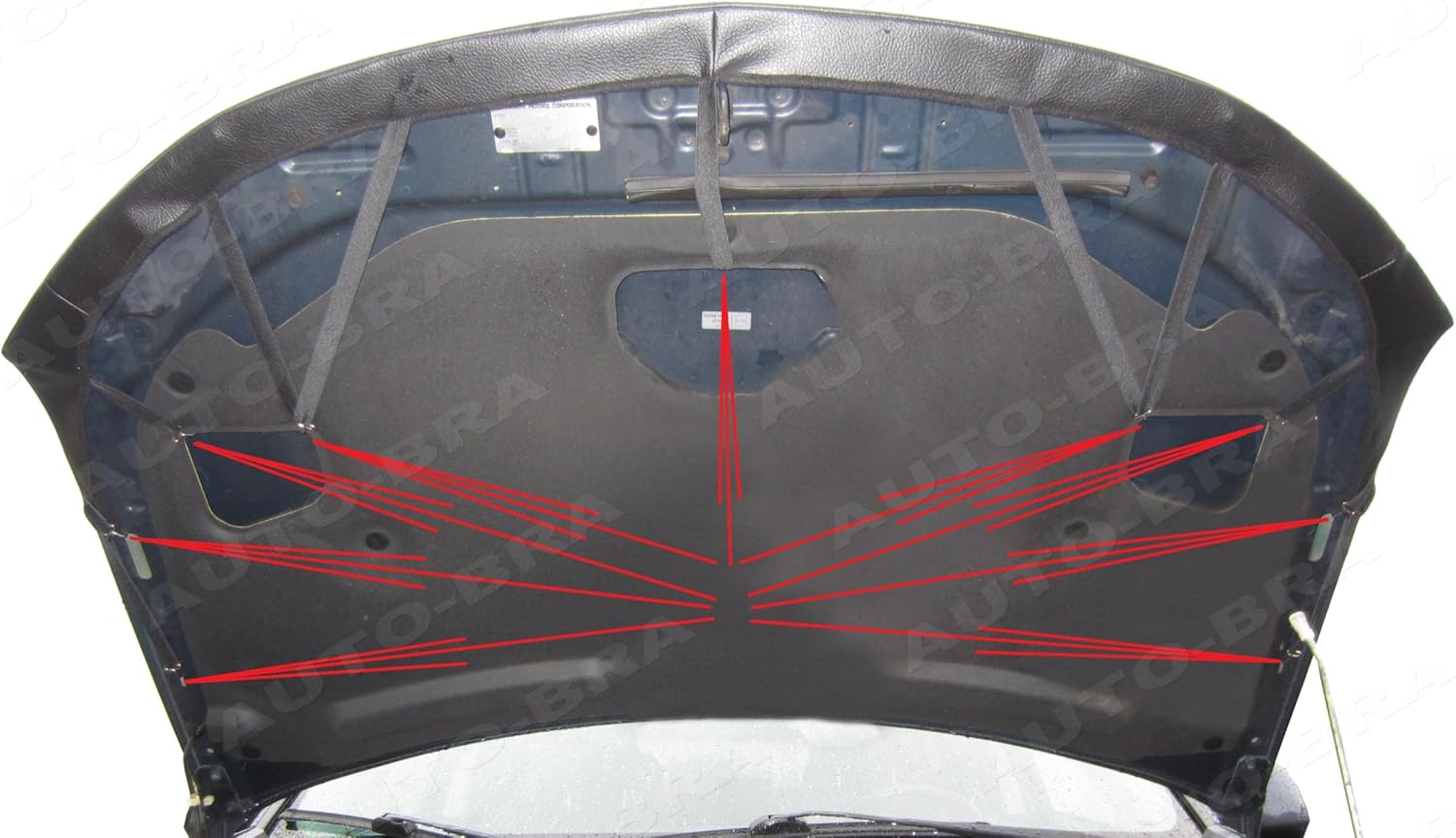 AB3-00492 Carbon Fiber Look Hood Bra Compatible with Mitsubishi Outlander 2006-2010 Front End Nose Mask Bonnet Bra