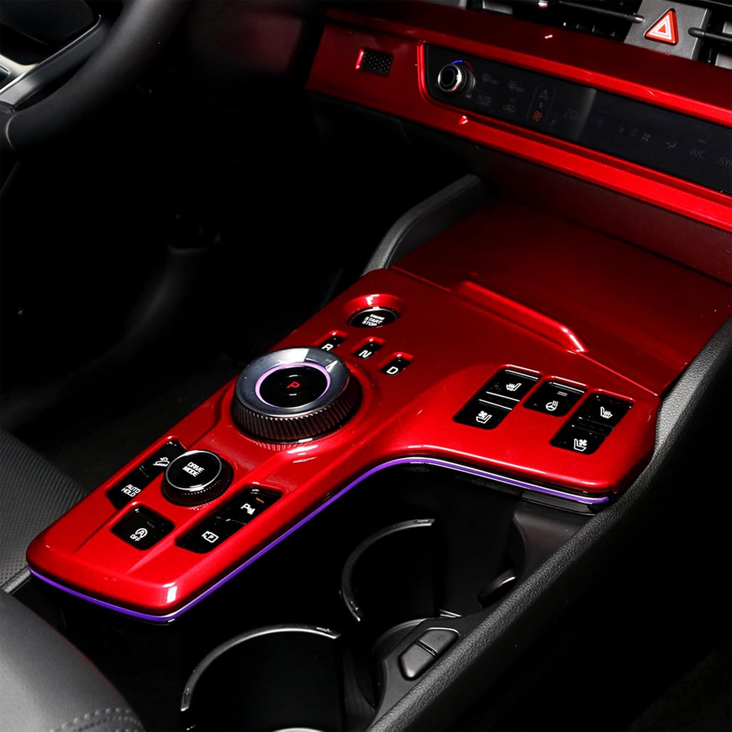 Compatible with 2023 2024 2025 Kia Sportage Accessories Center Console Gear Shift Panel Cover Decoration Trim Electronic Gear Only (Red)