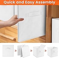 Vista 6 de Criusia Cubos de almacenamiento – Contenedores de almacenamiento de tela resistente de 13 pulgadas para estantes, armario, organizador de cubos