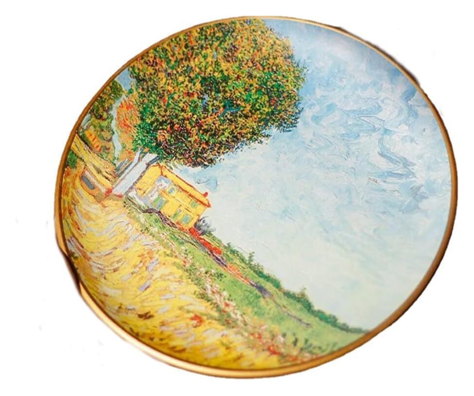 Dekoracyjny talerz do zawieszenia Dekoracyjny ceramiczny talerz do zawieszania, 25,5 cm europejski Vintage kreatywny talerz do nastawiania obraz olejny dekoracyjne ozdoby ceramiczne wiszący talerz