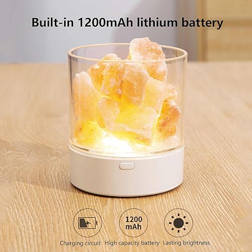 Miniatura 5 de Garosa Luz de mesa, luz nocturna USB con manual en inglés, luz nocturna innovadora lámpara de mesa de cristal para decoración de dormitorio,