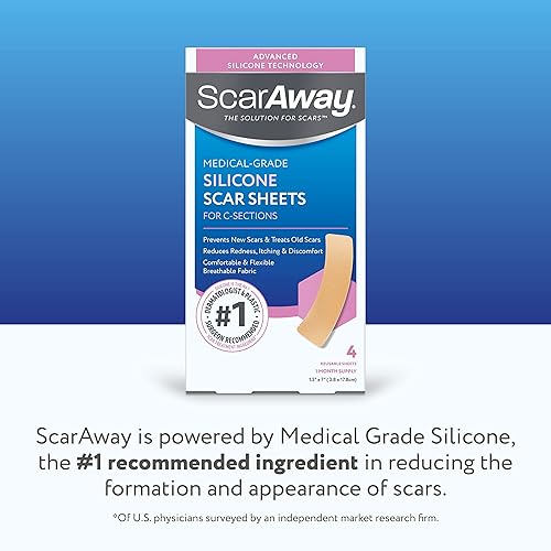 Miniatura 8 de ScarAway Hojas avanzadas de silicona para cicatrices de sección C, hojas reutilizables (1.5 x 7 pulgadas) para cicatrices hipertróficas y queloides