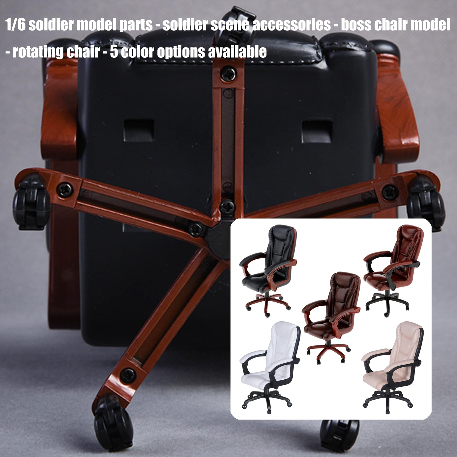 1/6 Scale Rotating Chair Model Figure for Action Display Scene Setting Furniture for Collectible Dolls Action Chair