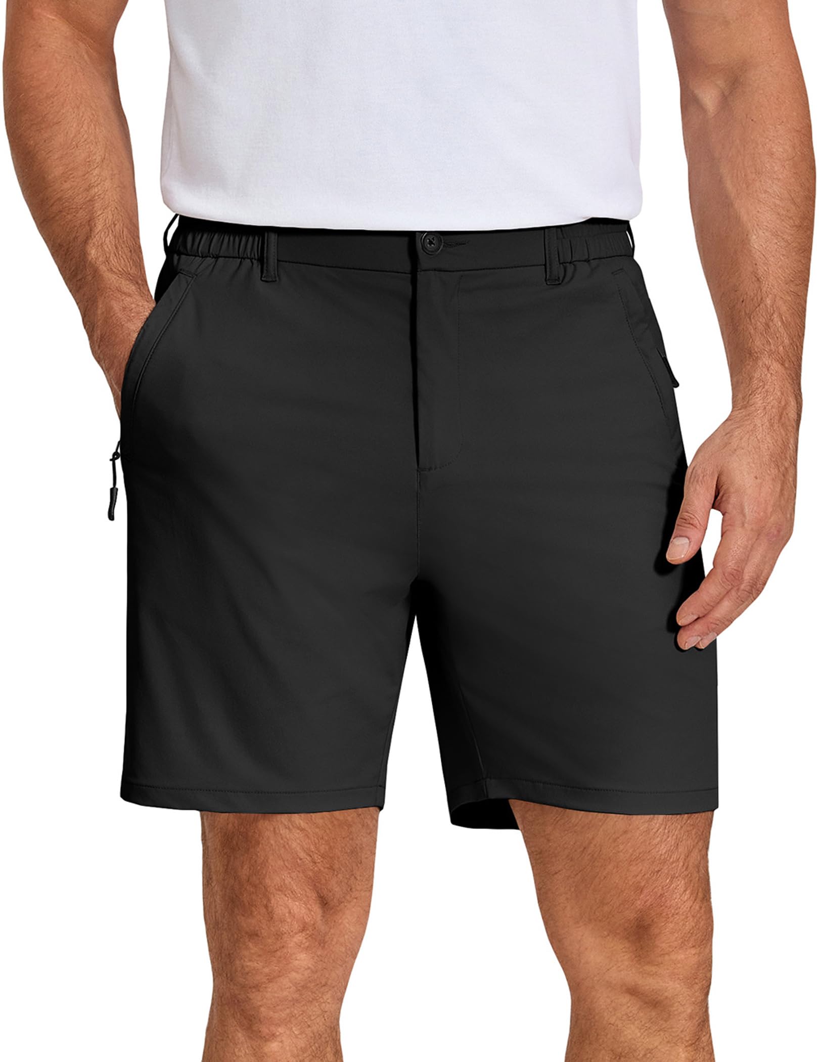 COOFANDY Mens Stretch Golf Shorts 7 Lightweight Casual Hiking Shorts Summer Athletic Work Dress Hybrid Shorts