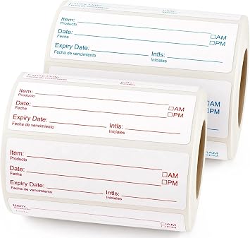 Food Labels 1000, 1x3in Large Removable Food Date Labels for Containers