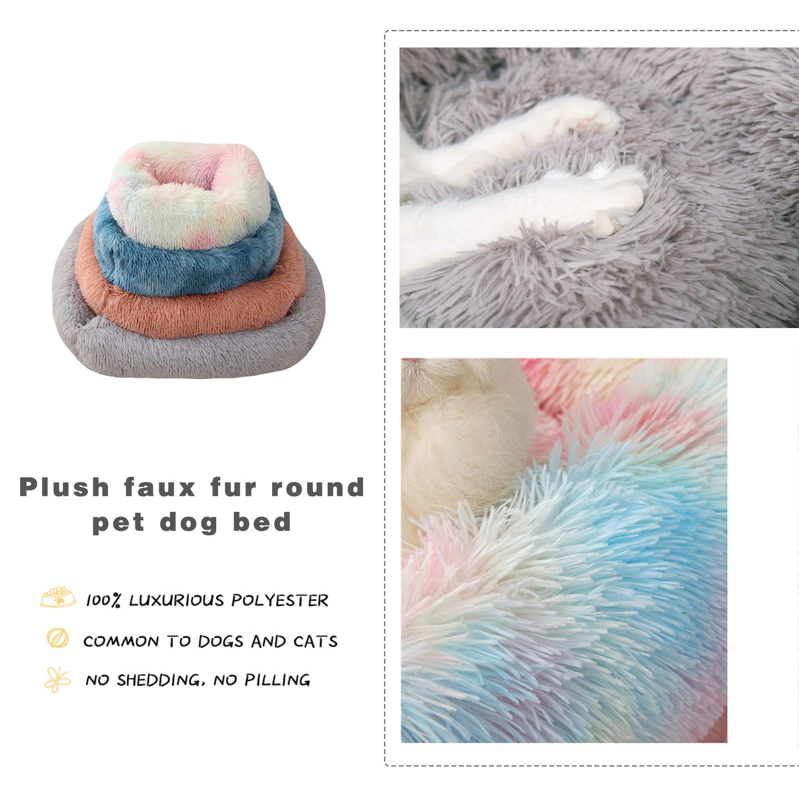 pawstrip Dog Bed, Soft Long Plush Winter Cat Bed - Image 2