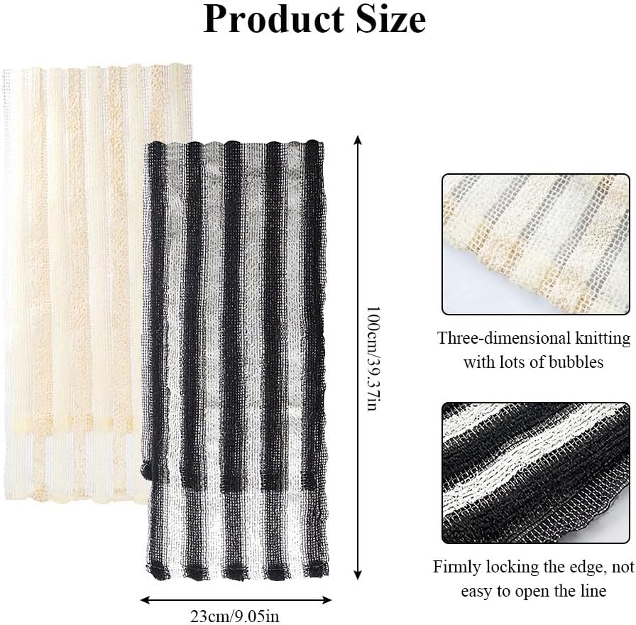 Exfoliating Shower Towels, 2 Pcs Scrub Cloth, Exfoliating Towel, Exfoliating Washcloth for Showering, Rip-Resistant Exfoliating Washcloth, Back Exfoliator Towels for Women, Men - Image 2