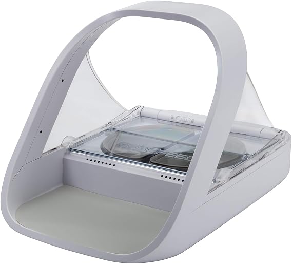 Sure Petcare SureFeed Microchip Pet Feeder Connect with Hub, RFID Collar Tags Compatible, Mobile App Control, for Wet and Dry Food, White, 4xC Cell Batteries Required, Not Included