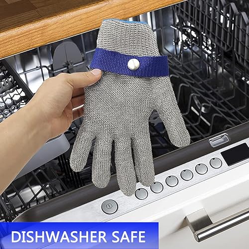 Miniatura 6 de Guantes de malla de malla de acero inoxidable de nivel 9 para cortar ostras Shucking Chopping Butcher