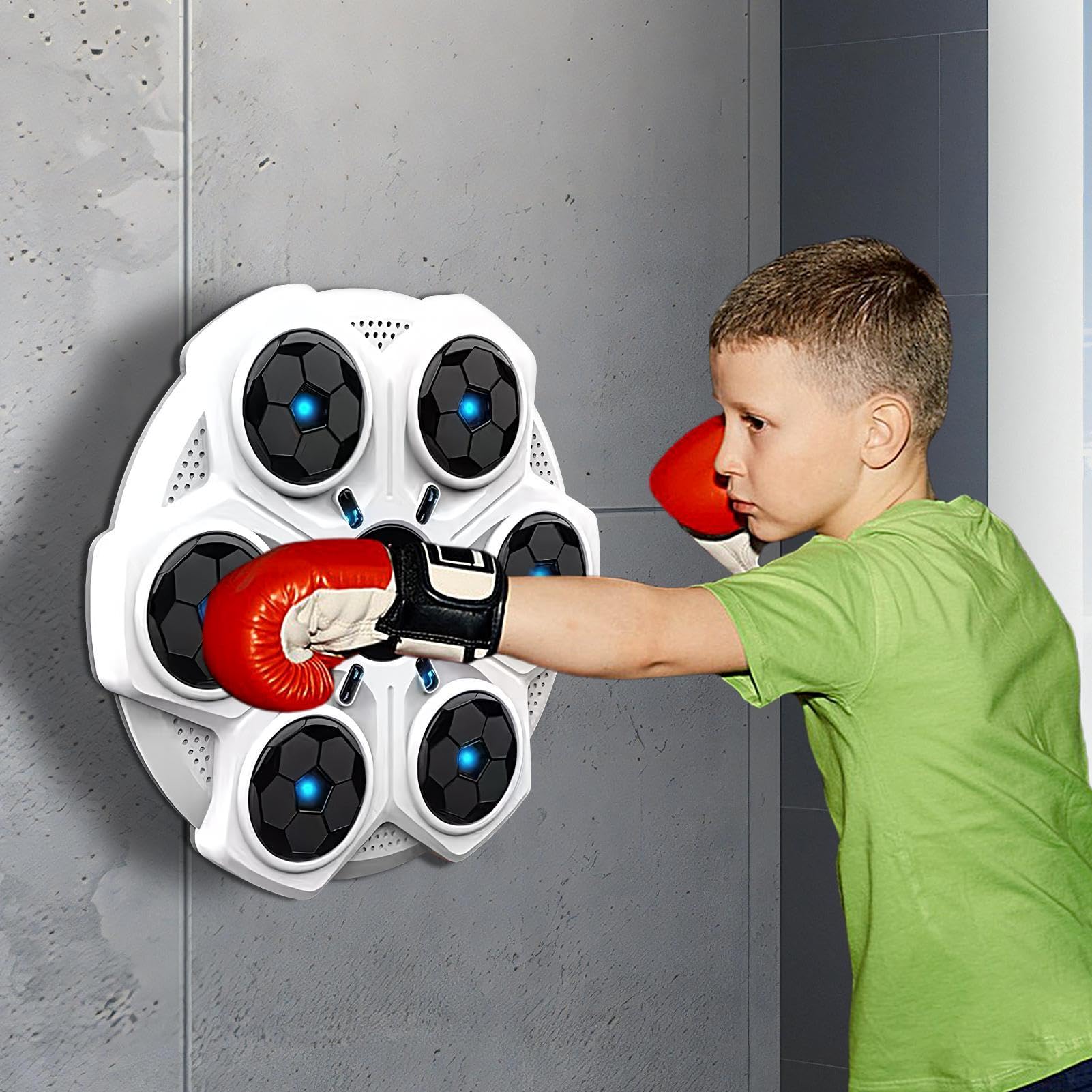 Punzonatrice musicale,Punzonatrice musicale - Macchina per l'allenamento di boxe montata a parete,Punzonatura musicale regolabile da muro, attrezzatura elettronica per allenamento per casa, interni, p