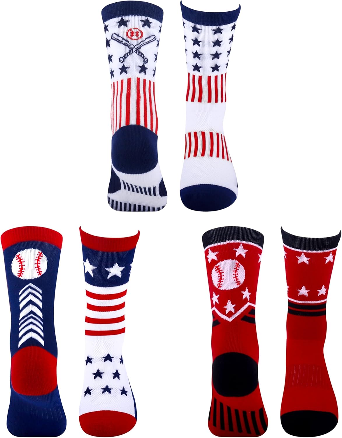 Moyel Sports Socks for Boys Kids 8-12 12-14 Athletic Socks for Kids Crew Socks for Boys Baseball Gifts - Image 5