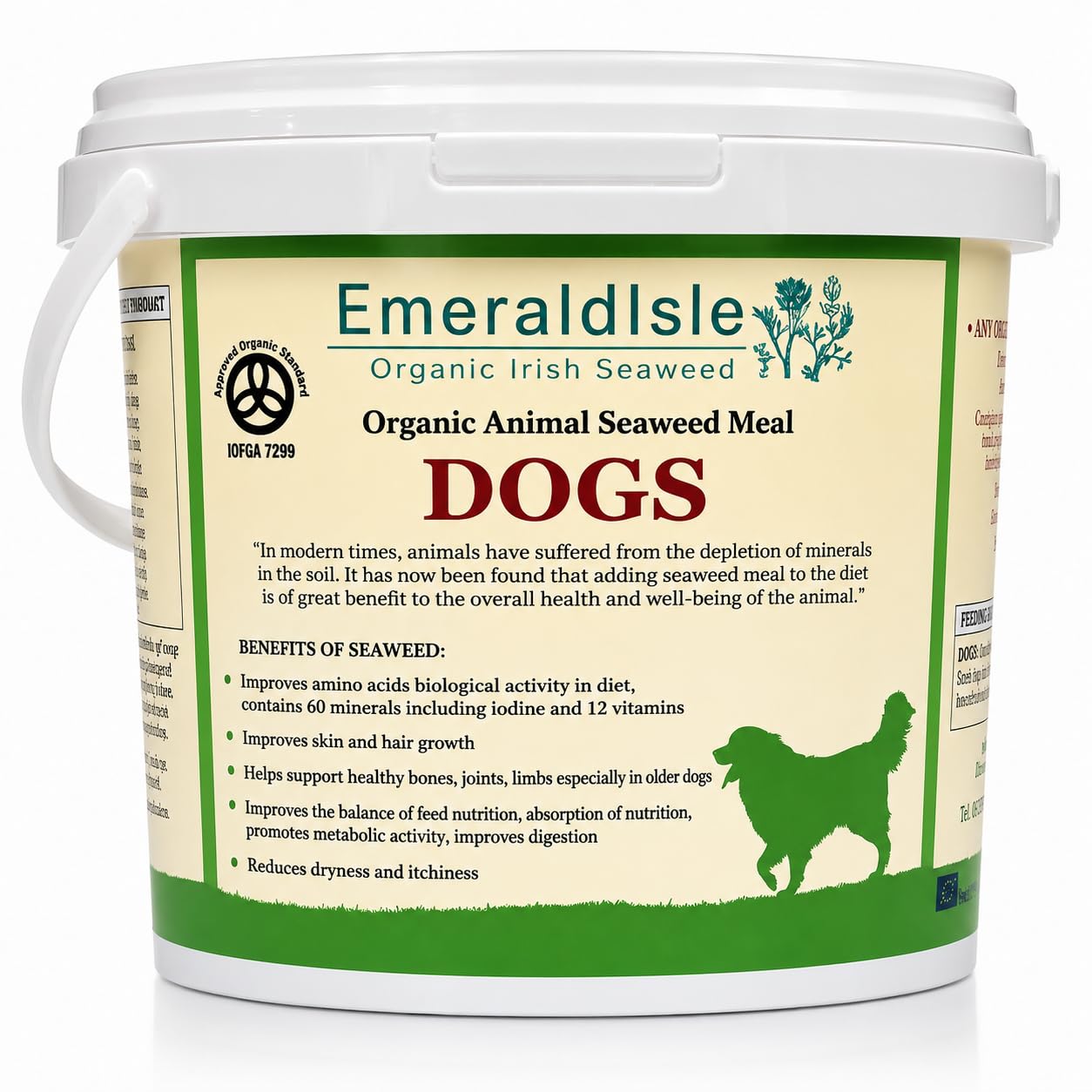 Seaweed for Dogs – Natural Dental Support for Plaque & Tartar Control | 100% Irish Seaweed Kelp Powder | Fresh Breath Supplement | Certified Organic (500g)