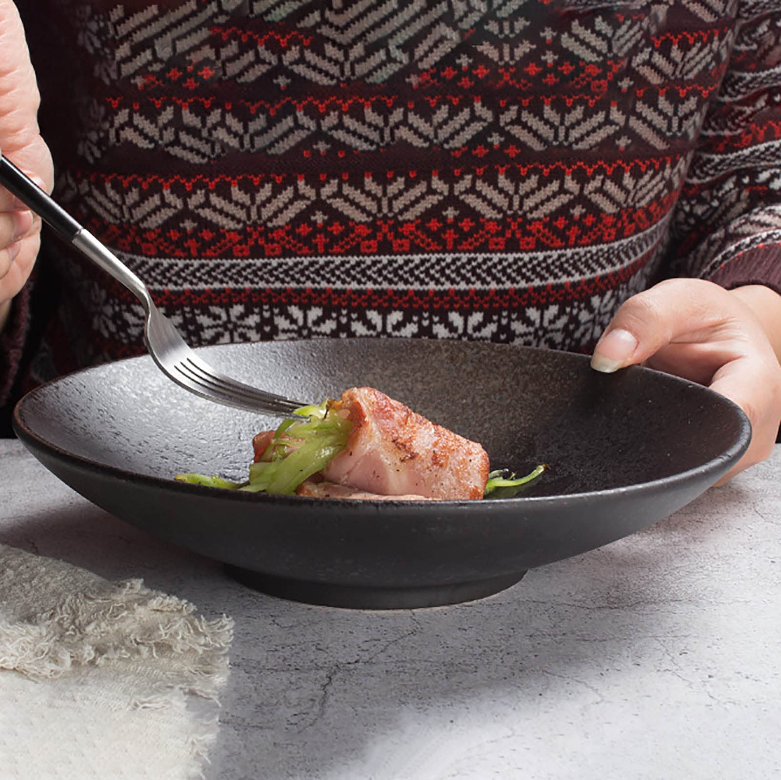 Ramen Soup Bowls, Sopa grande Ramen Fideos Cuenco Retro Fruta Ensalada Vegetal Tazón Sirviendo Cuenco Creativo Personalidad Cerámica