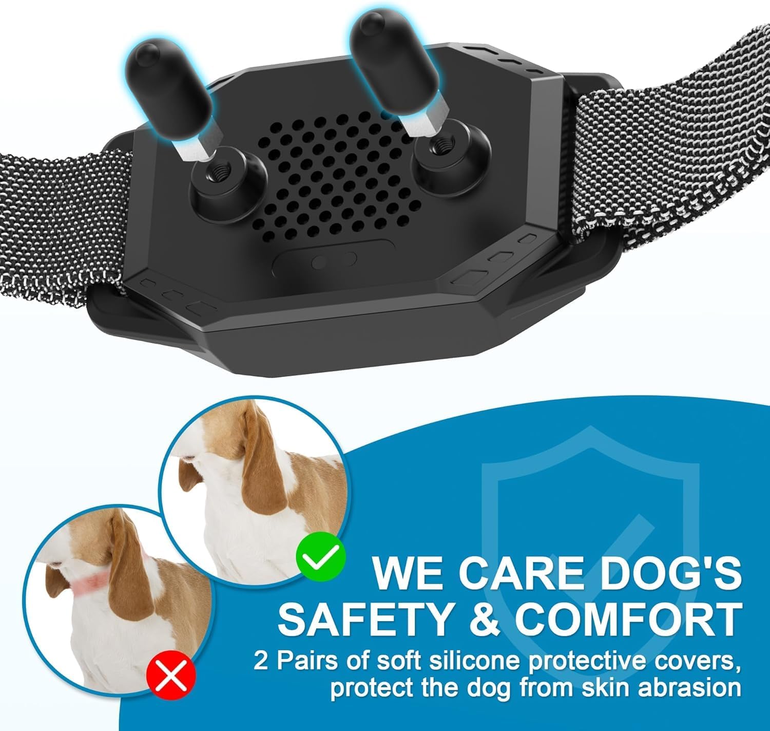 Dog Training Collar with Remote Control 2 Pack, 2500ft Control Range, 4 Training Modes, IP67 Waterproof E Collar for All Breeds, Small Medium Large Dogs