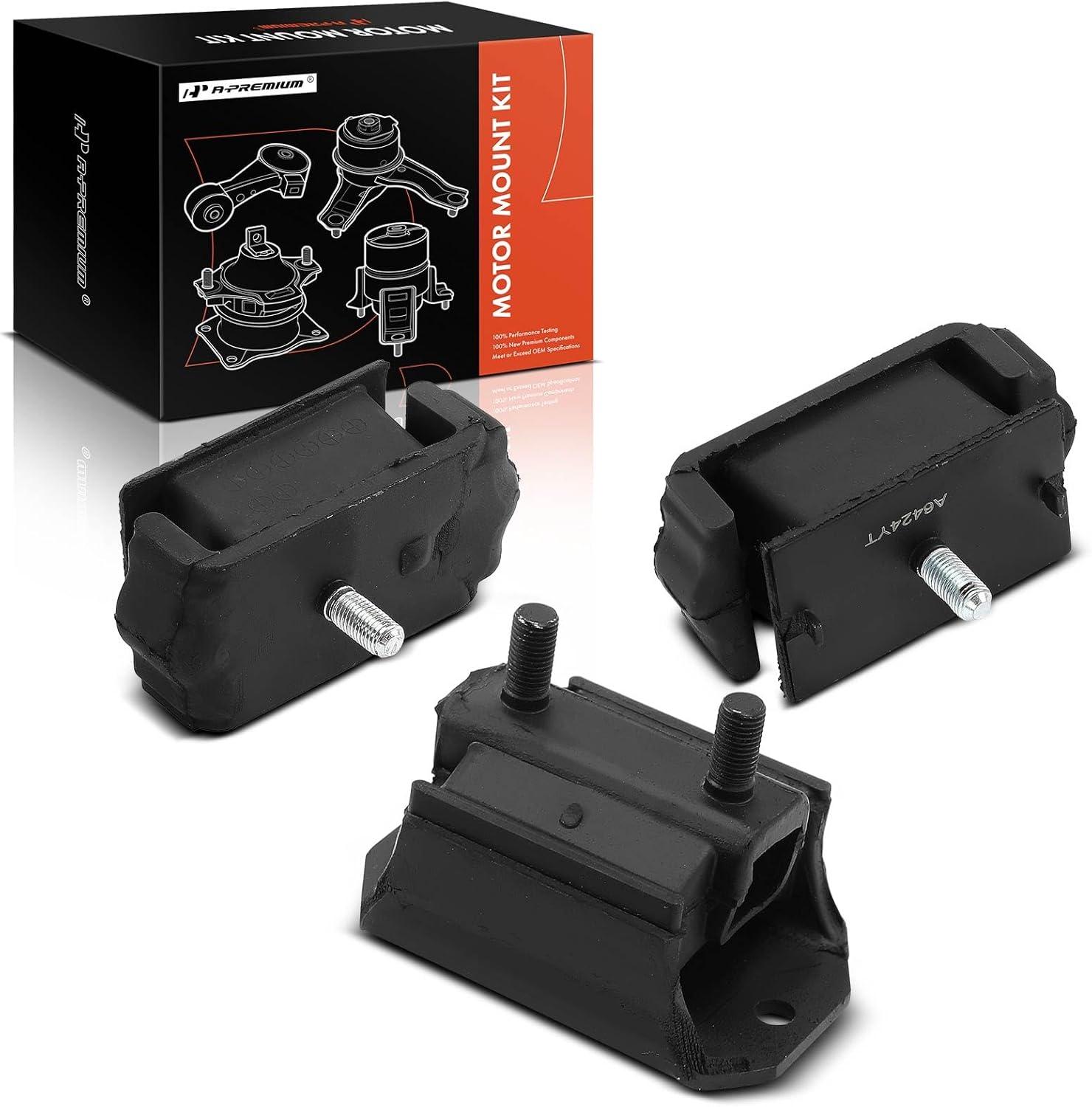 A-Premium 3PCS Engine Motor and Transmission Mount Kit Compatible with Mazda B2000 1986-1987 2.0L, B2200 1987-1993 2.2L, Replace# UB3939040, UB3939340A