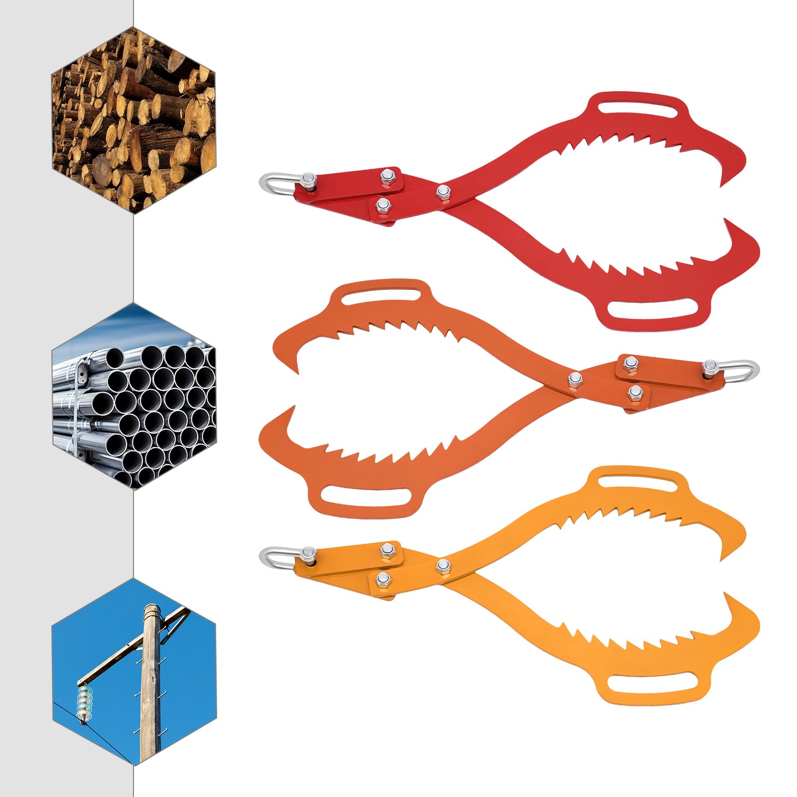 Alicates de carga para madera, 30 pulgadas, pinzas para troncos de madera, pinzas para troncos de árboles, alicates de arrastre para troncos de árboles, diámetro del tronco de hasta 700 mm, capacidad