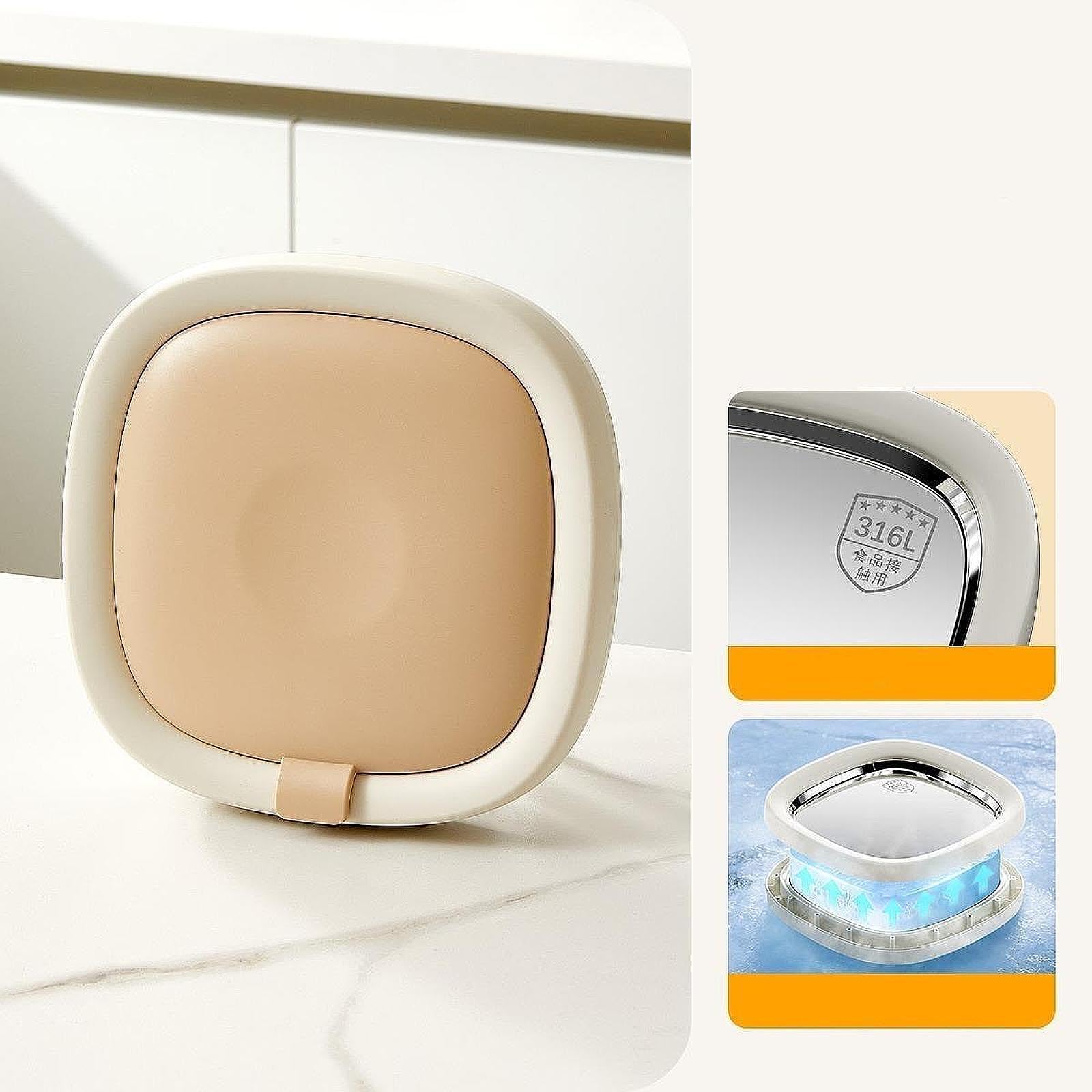 Máquina para Hacer Enrollado Casera DIY Bandeja para Enrollado DIY Placa de Congelación Instantánea Accesorio para Fiestas Familiares So, Beige, Individual