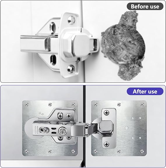 8 Pcs Kitchen Door Hinge Repair Plate, Cupboard Door Hinge Repair Plate with 48 Screws, Kitchen Cupboard Hinge Repair Plate for Kitchens, cabinets, Drawers, Doors and Windows, wardrobes, etc