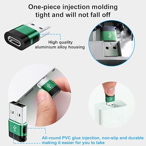 Miniatura 5 de Paquete de 6 adaptadores USB a USB C, adaptador USB A a USB C, adaptador USB C a USB, adaptador USB a C, adaptador de cable de carga USB C a USB