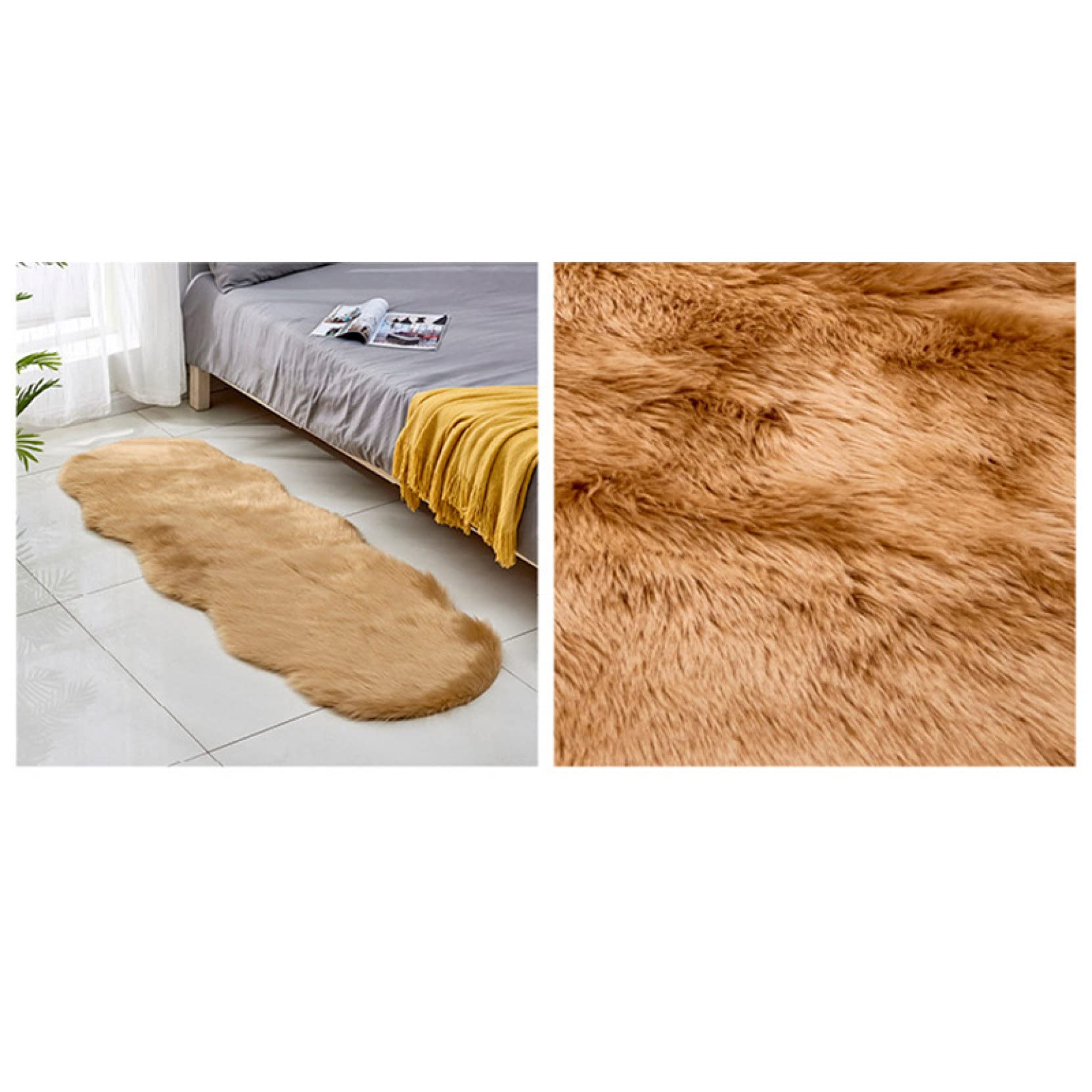 Amazon｜ムートンマット 60*160cm フェイクシープスキンラグカーペット 