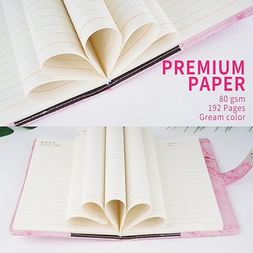 Miniatura 4 de Diario de mármol con cerradura y bolígrafo, diario A5 recargable para niñas y mujeres, 192 páginas, lindo cuaderno con cerradura de combinación y