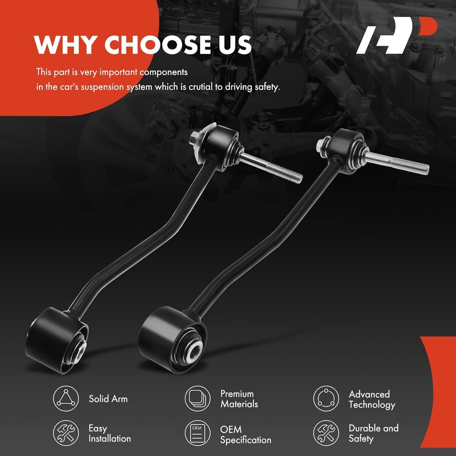 A-Premium 2Pcs Front Sway Bar Links Stabilizer Bar Links, Compatible with Ford Ford F-250 F-350 F-450 F-550 Super Duty 2000-2004, Excursion 2000-2005, 4WD or RWD