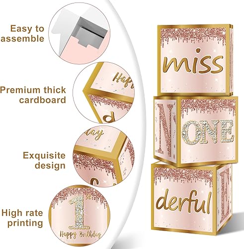 Miniatura 9 de Guiruiy 3 cajas de decoración de cumpleaños número 70 para mujer, cajas de globos de cumpleaños de 70 años rosa dorado rosa para suministros de