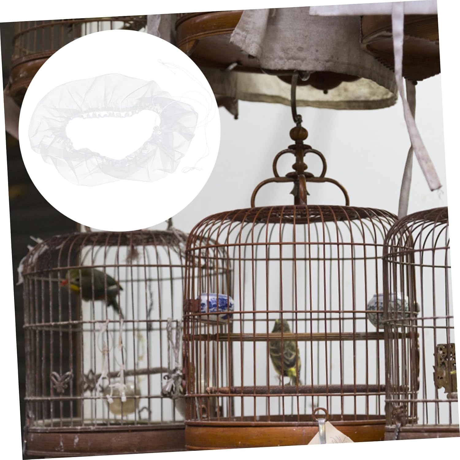 SUPVOX Birdcage Netting Birdcage Cover Bird Cage Mesh Skirt Elastic Bird Cage Cover