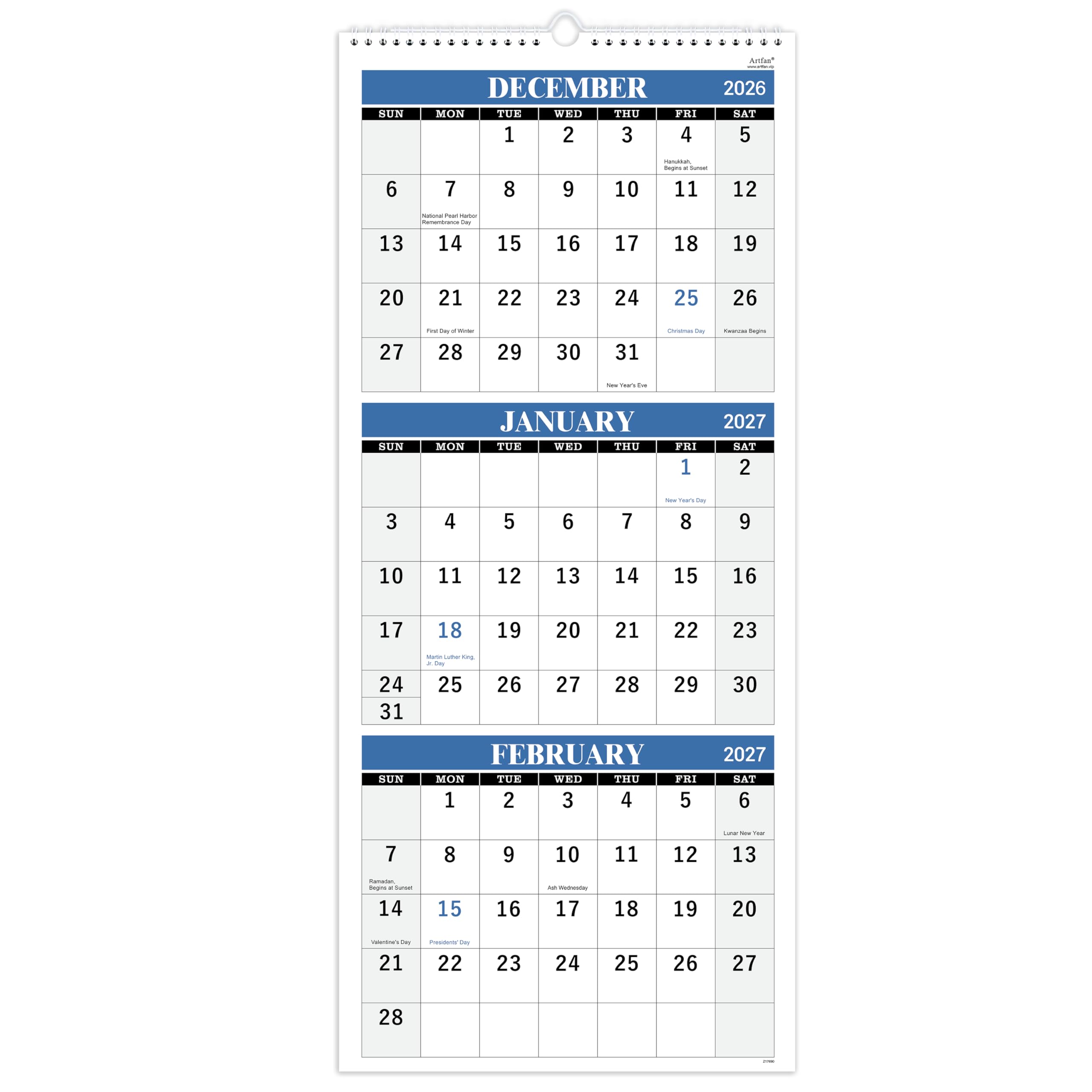 Amazon.com: Wall Calendar 2027-3-Month Wall Calendar Display
