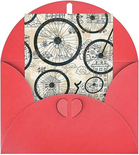 Tarjetas de felicitación de impresión de bicicletas Tarjetas de notas en blanco con sobres para todas las ocasiones cumpleaños, boda