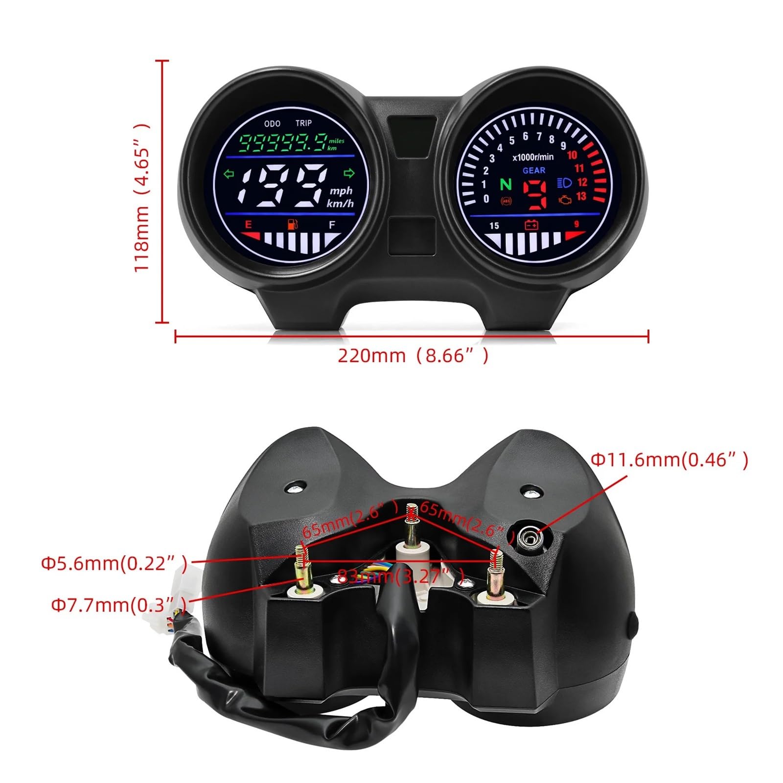 Velocímetro Digital para motocicletas 2024 | Medidor digital de velocidad y RPM para motocicletas 2024 para Brasile para Titan 150 para CG150 Fan150 2010 2012