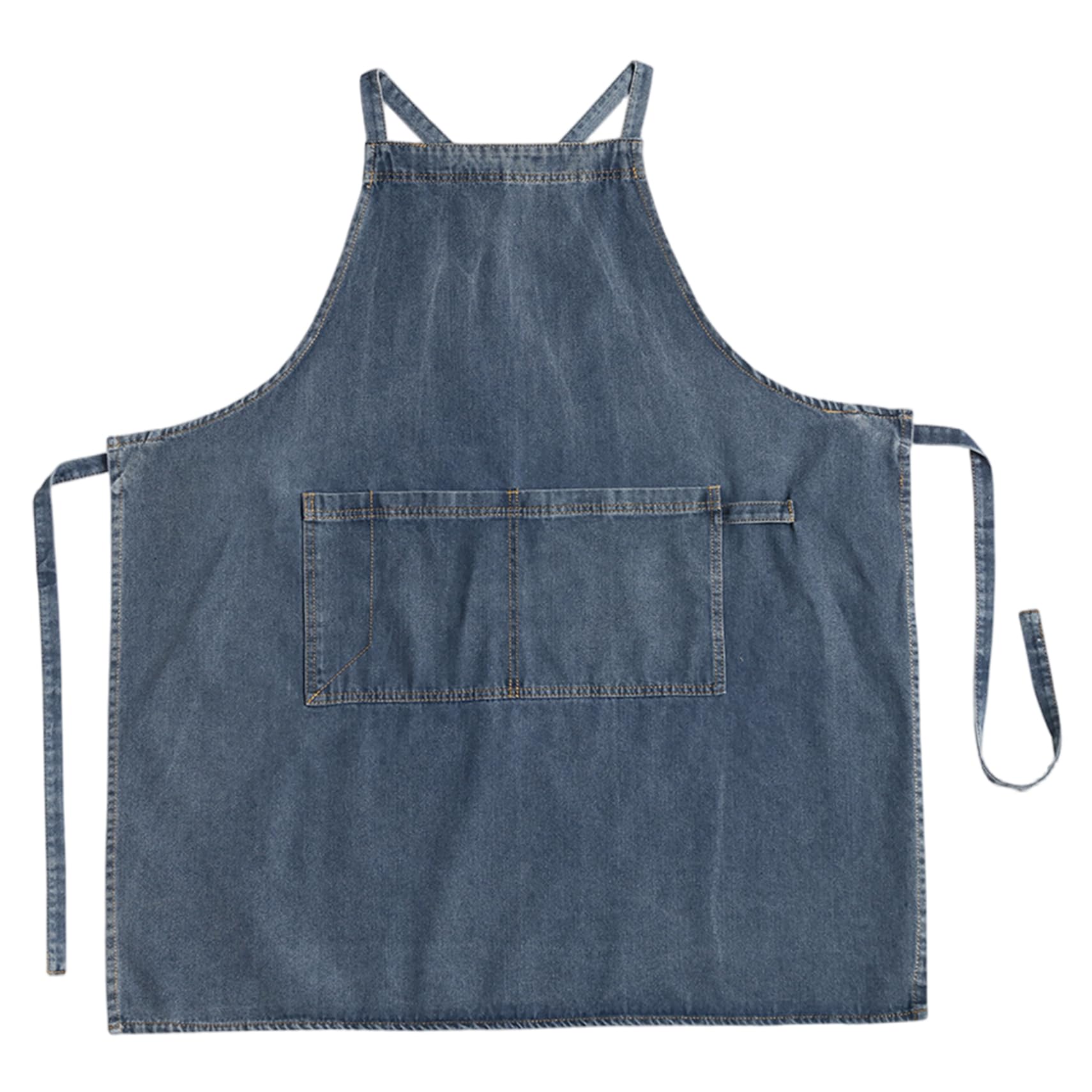 Tablier en jean anti mal de cou avec dos croisé pour coiffeur et barbier