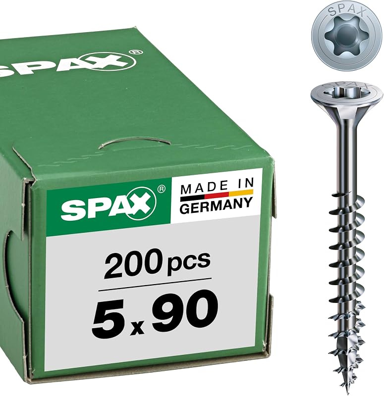 Tornillos Spax T-STAR plus 0191010350303 con cabeza avellanada 4CUT, rosca parcial, galvanizado pasante transparente, 0/1050/001/5,0/90/ /01