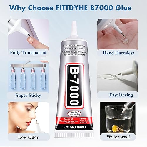 Miniatura 2 de B7000 - Pegamento transparente para manualidades, impermeable, de alta elasticidad, se seca en 3 minutos, puede restaurar teléfonos y joyas,