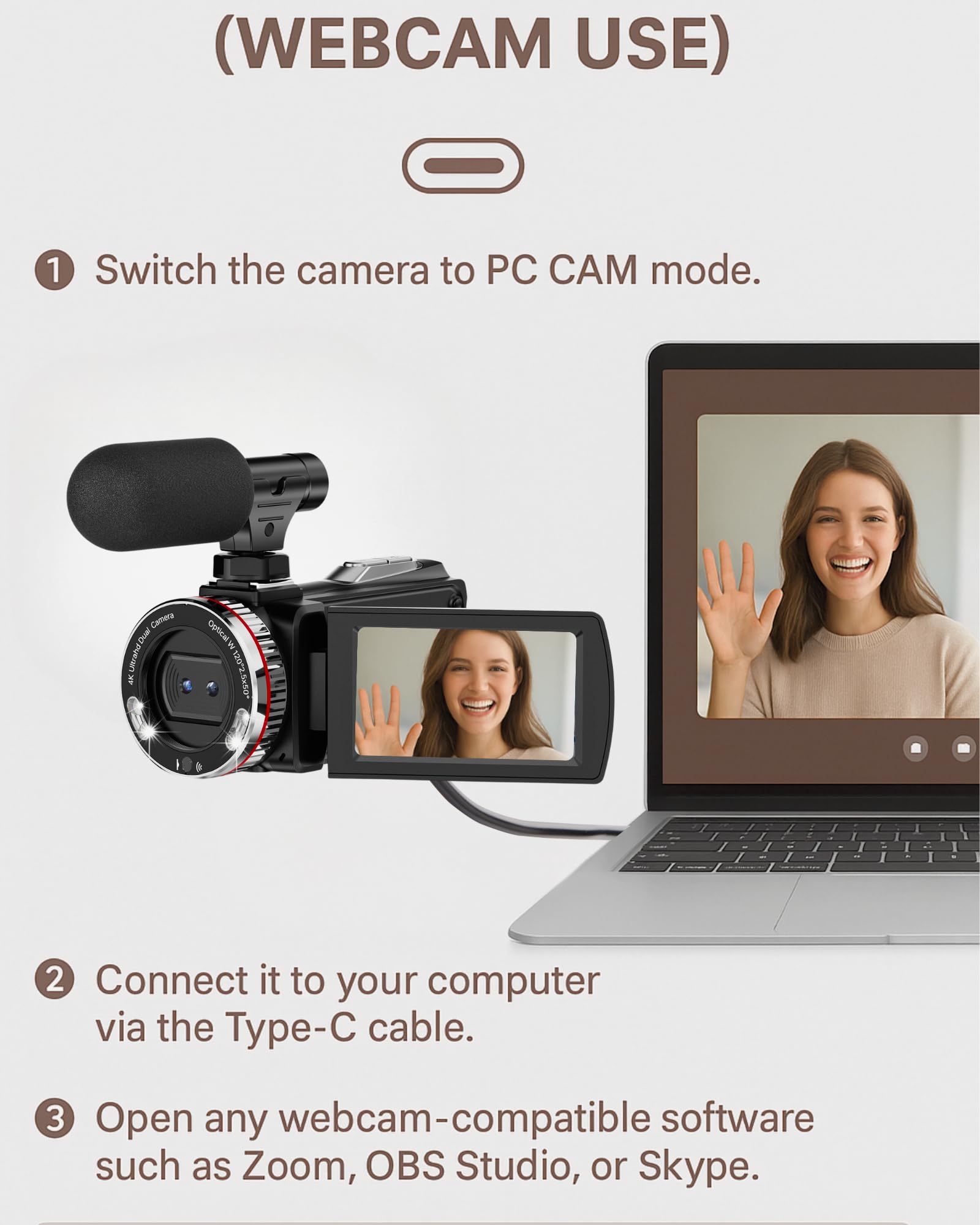 Amazon.com : ZIMOCE 4K 60FPS Video Camera Camcorder with HDMI