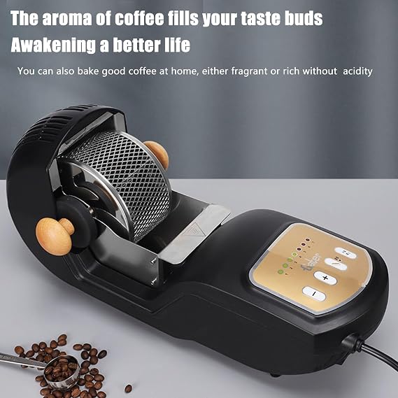 Coffee Roaster Machine for Home Use, Transparent Thick Glass, Auto & DIY Mode, 100g Capacity, Ideal for Coffee Lovers and Friends