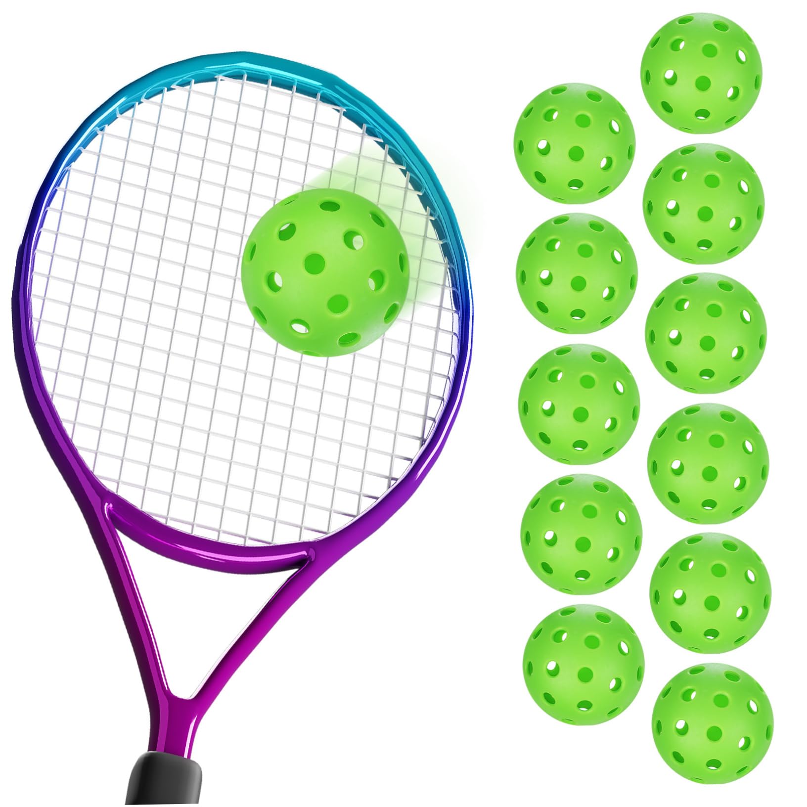 BESTonZON 12 Pcs Hollow Practice Balls for Baseball and Golf Training Durable Airflow Soft Balls Lightweight Design Use with Mesh Bag