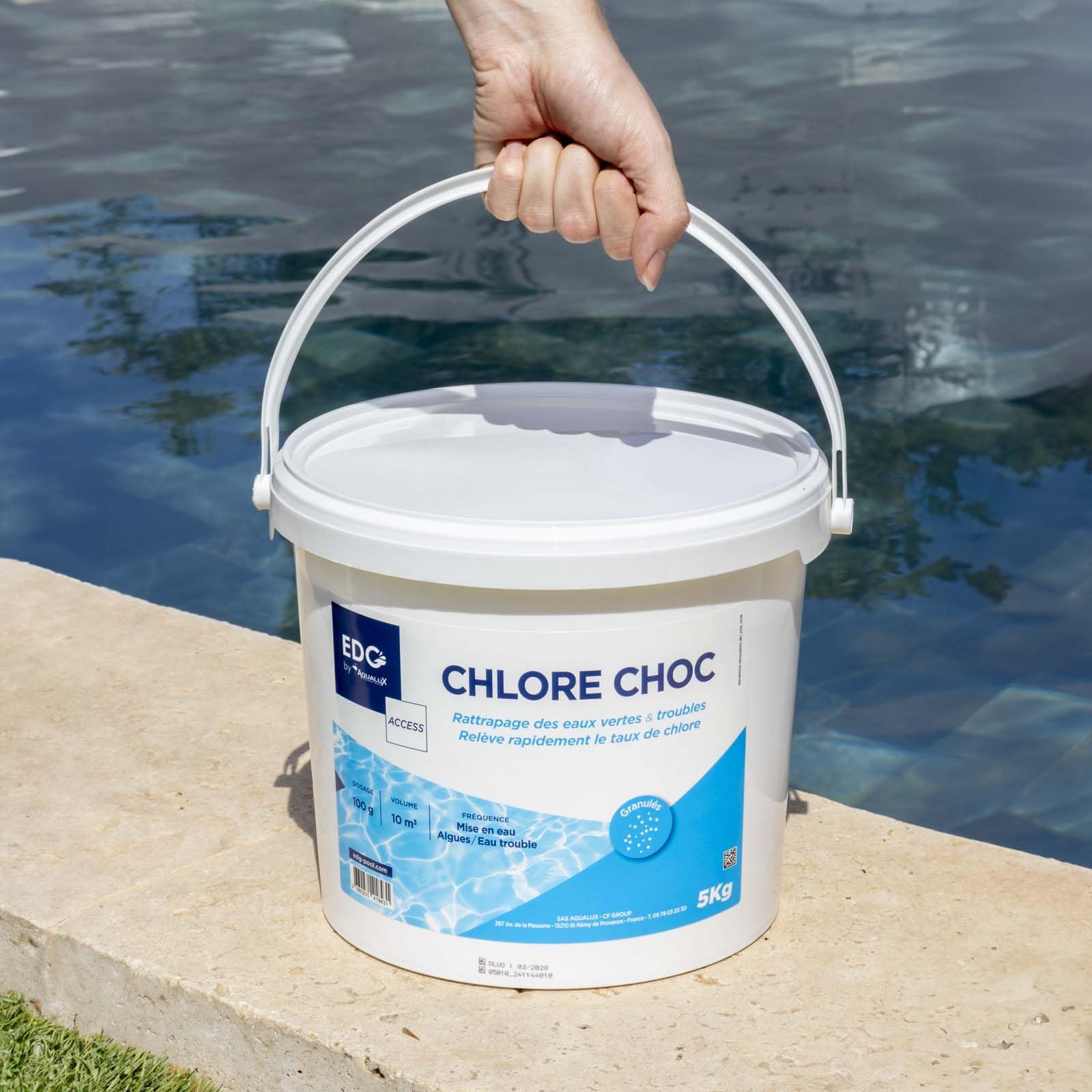 EDG - Chlore Choc Piscine - Spécial Eau Verte - Action Rapide - Granulés - Seau 5kg - Gamme Traitement Et Accessoires Piscine EDG Access