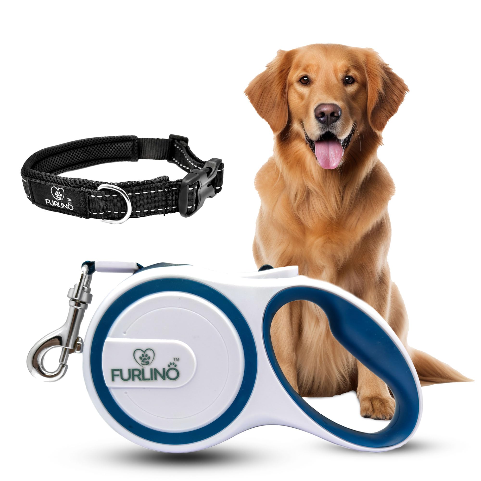 Furlino Retractable Dog Leash For Dogs With Dog Collar-Upto 15Kg- 10 Feet -360°Tangle Free-Strong Polyester Tape With Anti Slip Handle-Pet Accessories-One Handed Brake, Pause, Lock (Small- Pink) (B0CQ87VT8M) Amazon Price History, Amazon Price Tracker