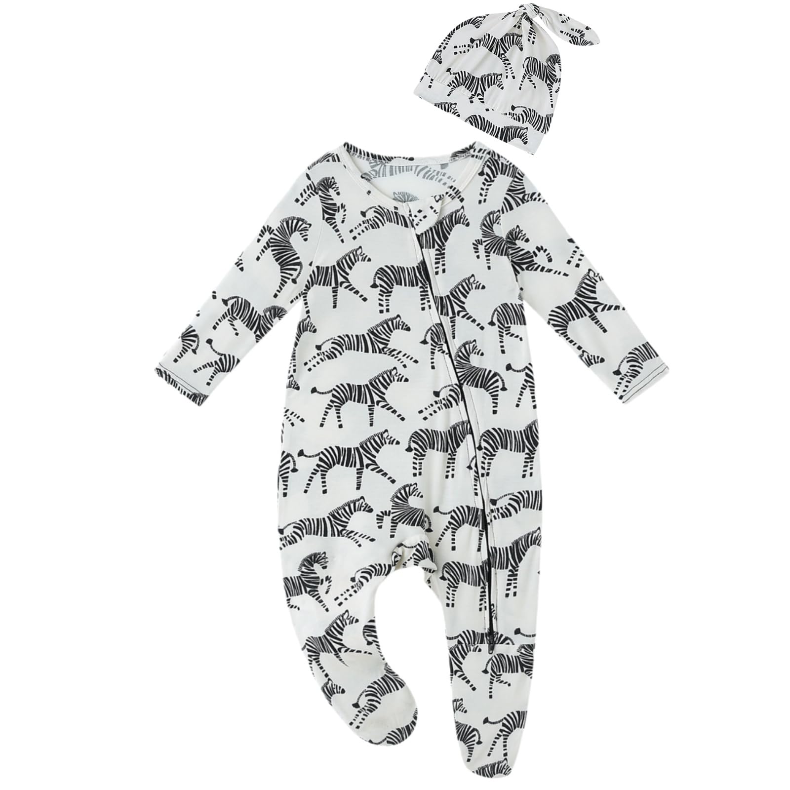 Baby One-Piece Footies Long Sleeve Rompers 2-Way Zipper, Viscose from Bamboo Baby Bodysuit Clothes for Boys Girls