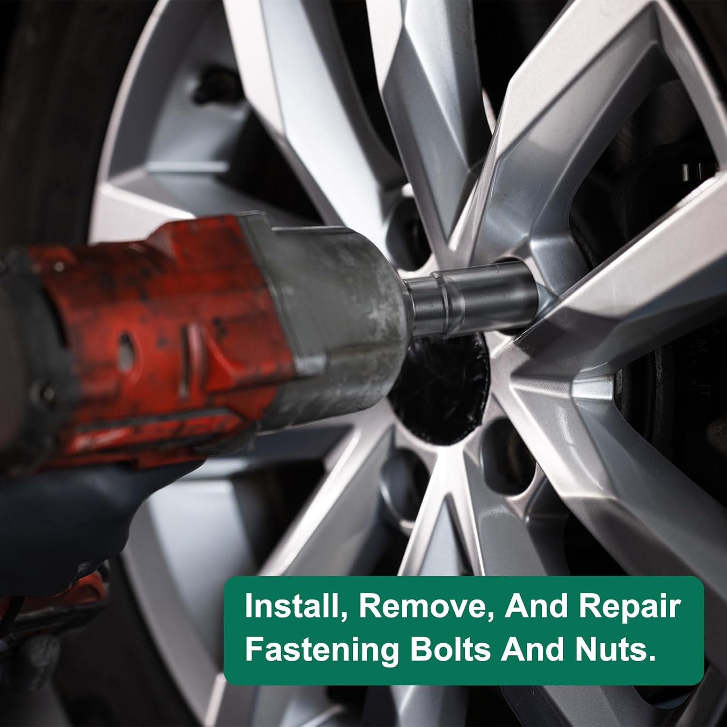 HARFINGTON 3pcs 6 Point Deep Impact Socket 1/2" Drive 30mm Metric Standard Socket Cr-Mo Steel Spindle Axle Hex Nut Bolt Sockets with Rubber Ring Locking Pin