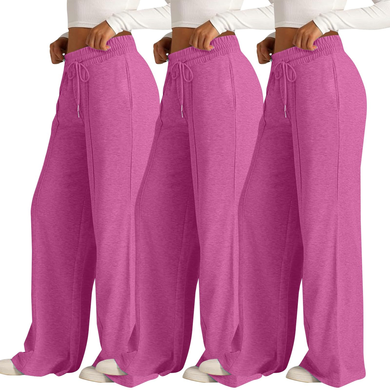 3Pc Jogginghose Damen Baggy - Sporthose Hohe Taille Yogahose Elastischer