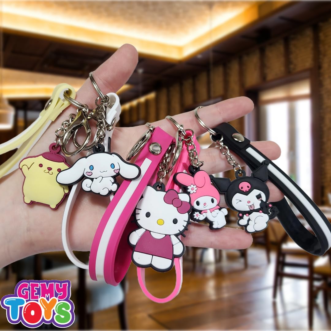 11 Pack, Hello Kitty and Friends, 5 Squishy Toys, 5 Keychains & 1