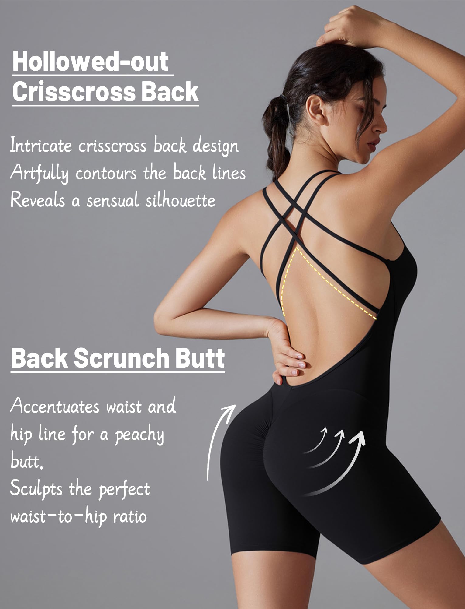 FEOYA Mono deportivo para mujer, espalda descubierta, con correa de espagueti, para yoga, sin mangas, para entrenamiento, con relleno