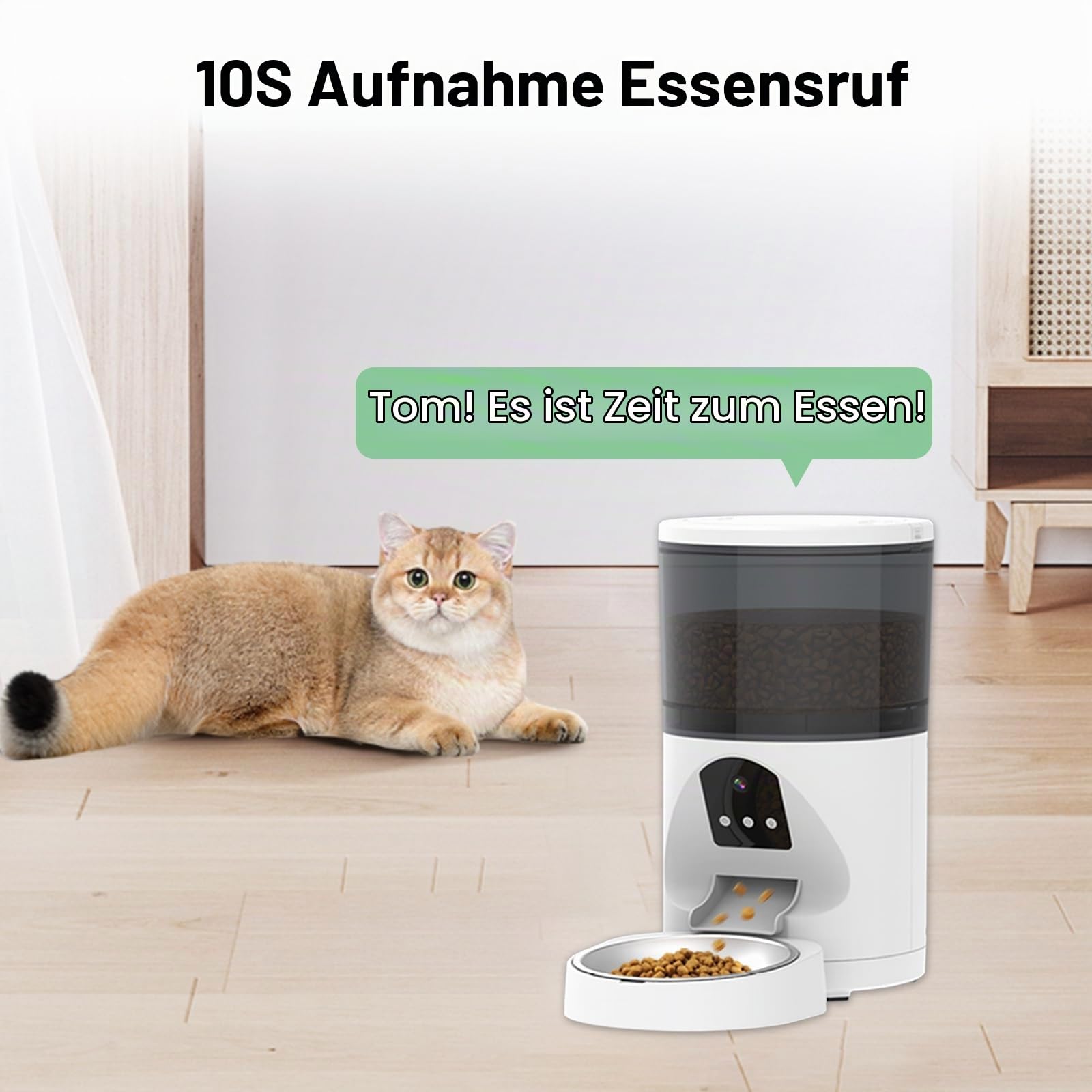 ANTELA Futterautomat für Katzen Hunde 6L mit Video 3MP