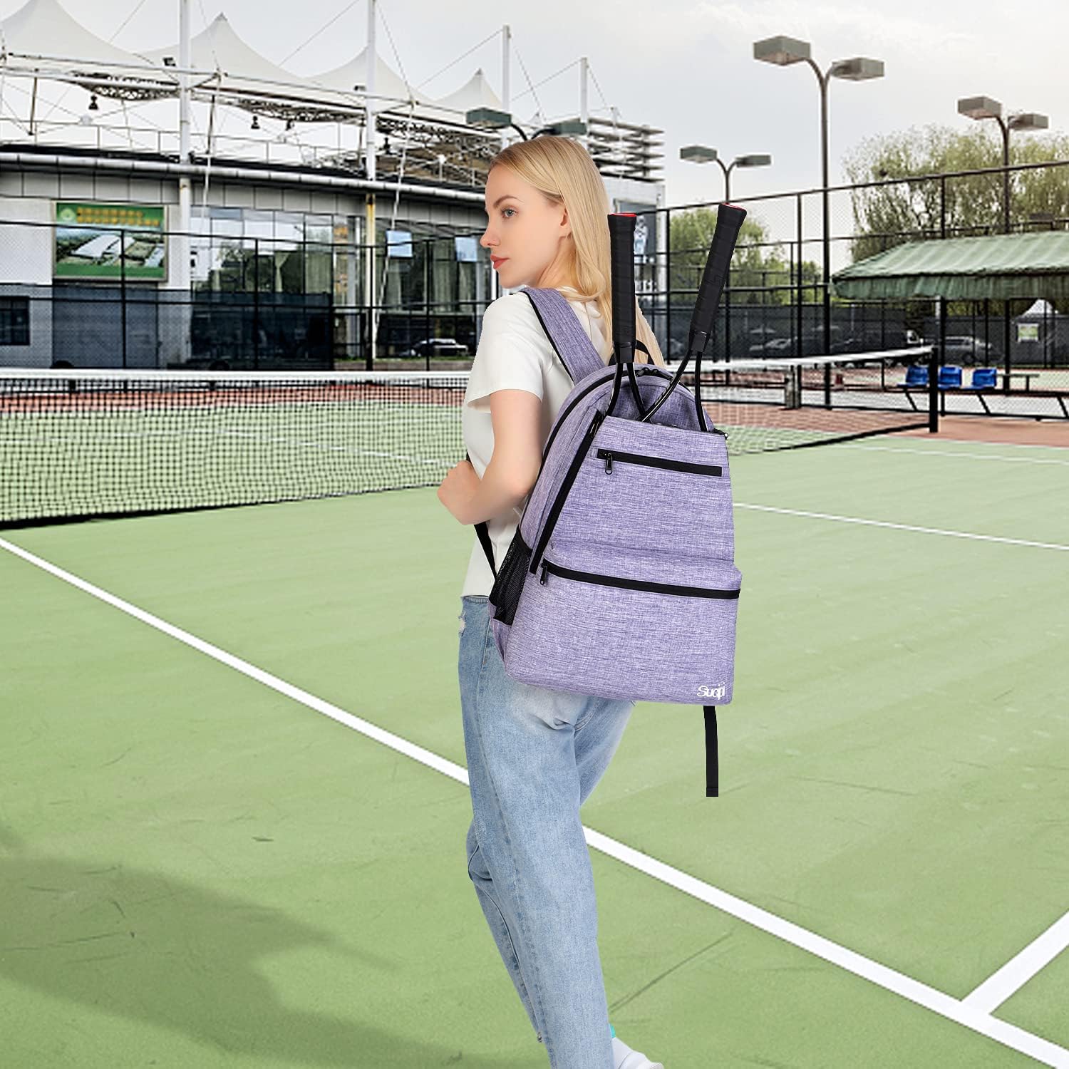 Sucipi Tennis Bag Professional Tennis Backpack for Men and Women Racket Bags Holds 2 Rackets with Ventilated Shoe Compartment : Sports & Outdoors
