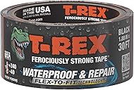 T-REX Flexible Waterproof Tape - Heavy Duty Adhesive Waterproofing Tape for Repair, Leaks, Roof Patches - Extreme Weather & UV Resistance - Black, 1.88" x 30 ft. (Pack of 1)
