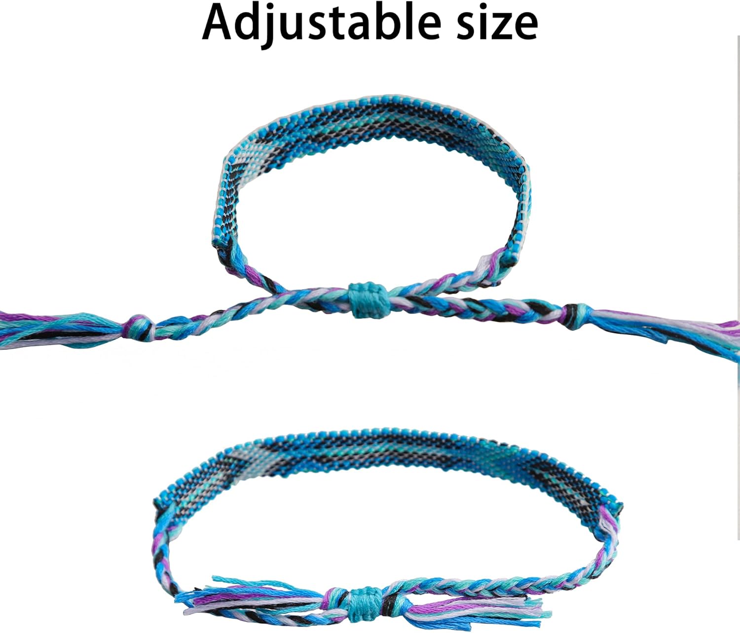12 Pcs Nepal Woven Friendship Bracelets Handmade Braided String Adjustable Bulk Bracelet for Women - Image 4